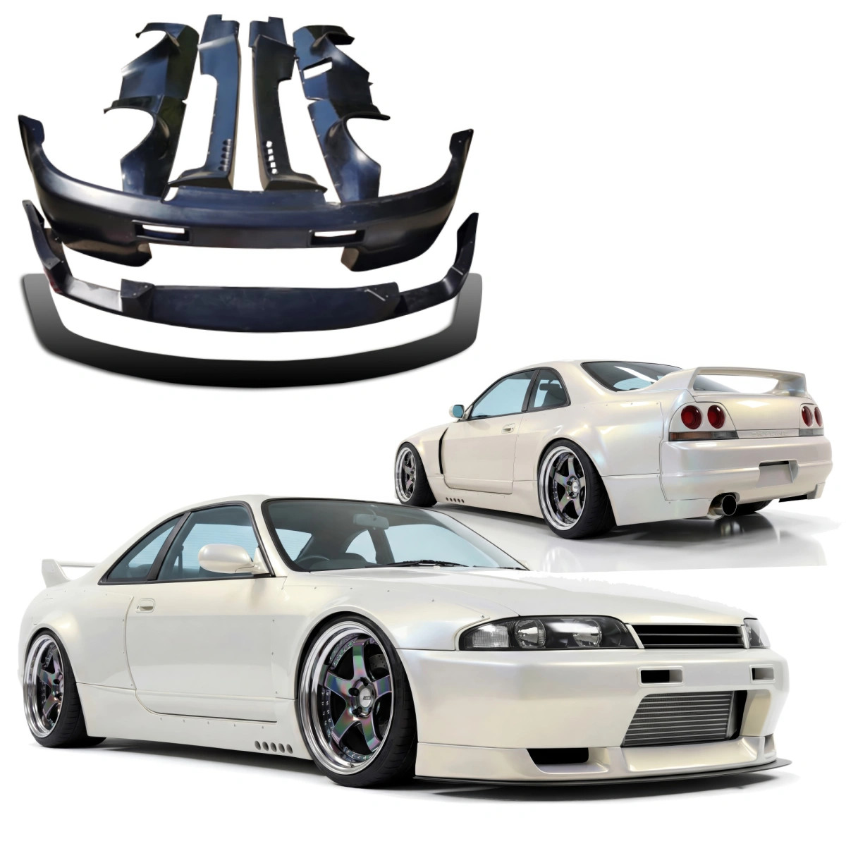 VSaero FRP TKYO Wide Body Kit 2dr Coupe for Skyline (R33) GTR