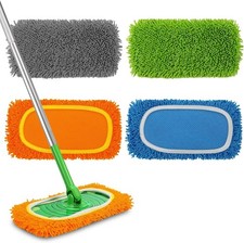 Set of 4 Reusable Microfiber Mop Pads Compatible with Swiffer Sweeper, Dry Sweep