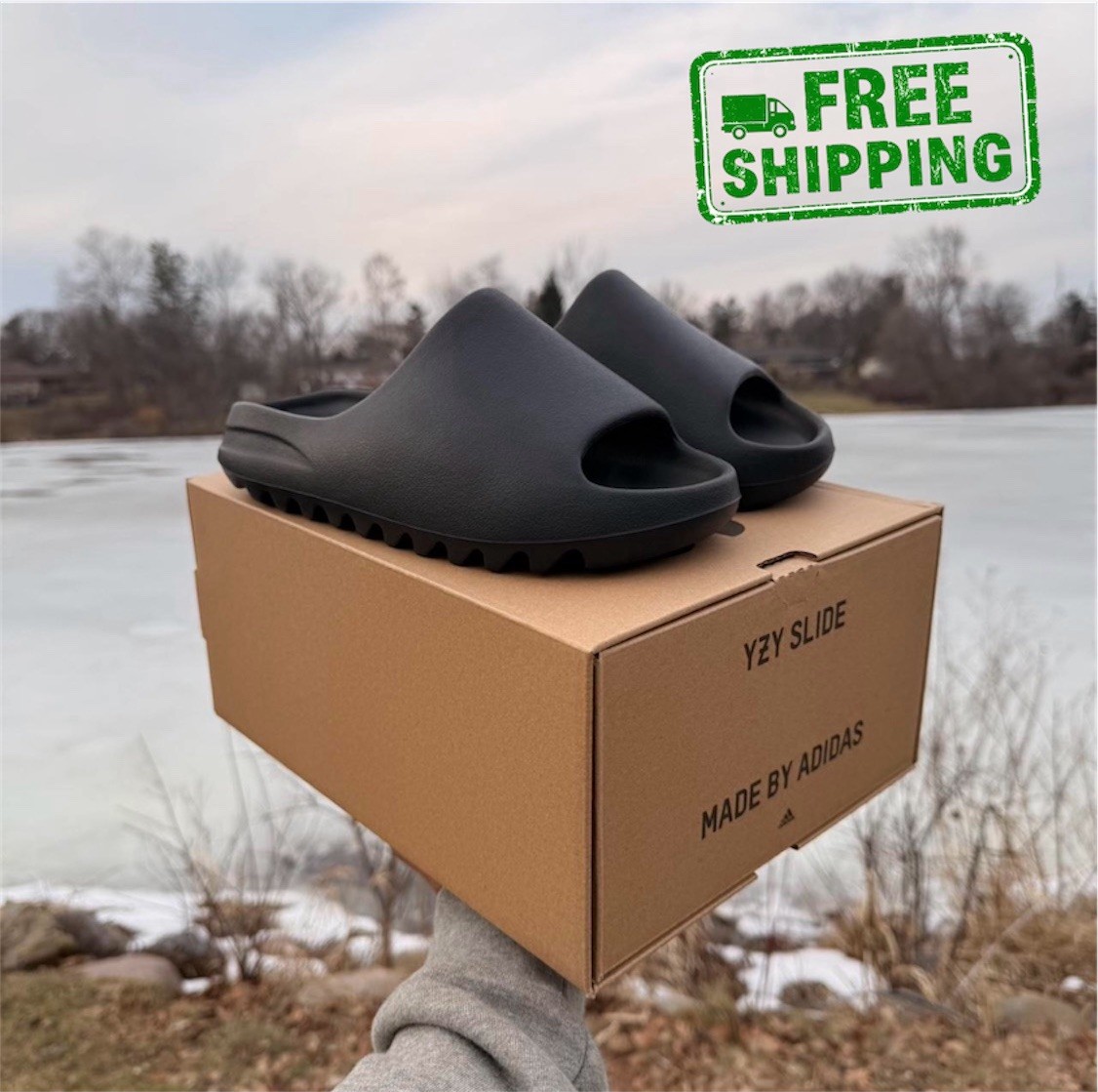 adidas Yeezy Slide Black (2022/2023 Restock) FZ5897 Men's Size 6