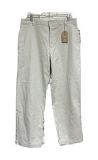 Chaps Ralph Lauren Pants Chinos 34x30 Beige Cotton Straight Flat Front NWT