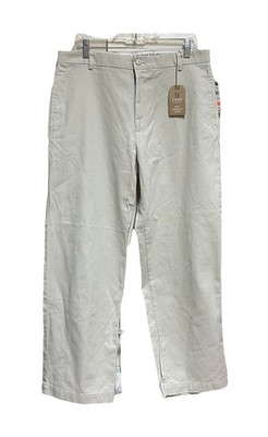 Chaps Ralph Lauren Pants Chinos 34x30 Beige Cotton Straight Flat Front NWT