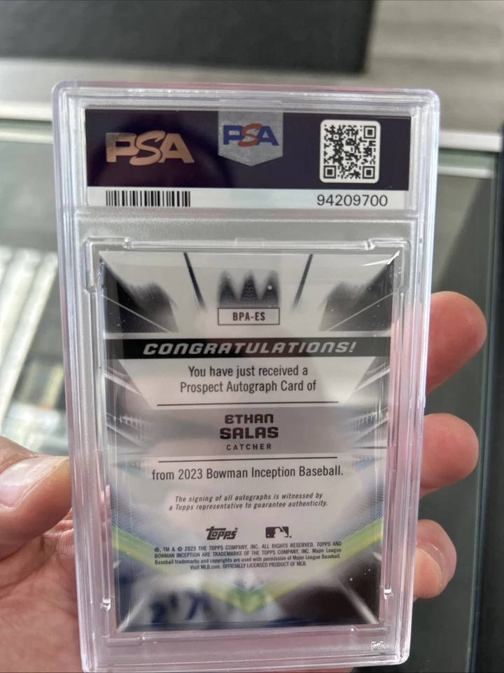 Ethan Salas 2023 Bowman Inception Autograph Prospect #/200 PSA 10 Gem 💎 Mint - Image 3 of 3