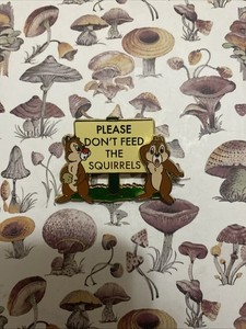 Disney Pin DEC Chip n' Dale Please Don’t Feed The Squirrels Sign LE 300 