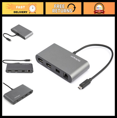 Dual-Monitor Thunderbolt Mini Dock, 4K 60Hz DisplayPort, USB-A Hub, Gigabit Ethe