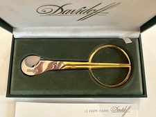 Davidoff Gold-Plated Cigar Scissors &ndash; &ldquo;Plaque OR 68M&rdquo; &ndash; Boxed - Great Condition