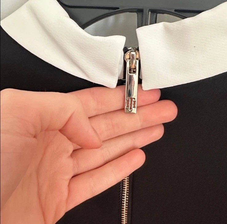 Vestido recto Tommy Hilfiger blanco y negro • Talla 4 petite • Clásico armario básico Foto 4 de 4