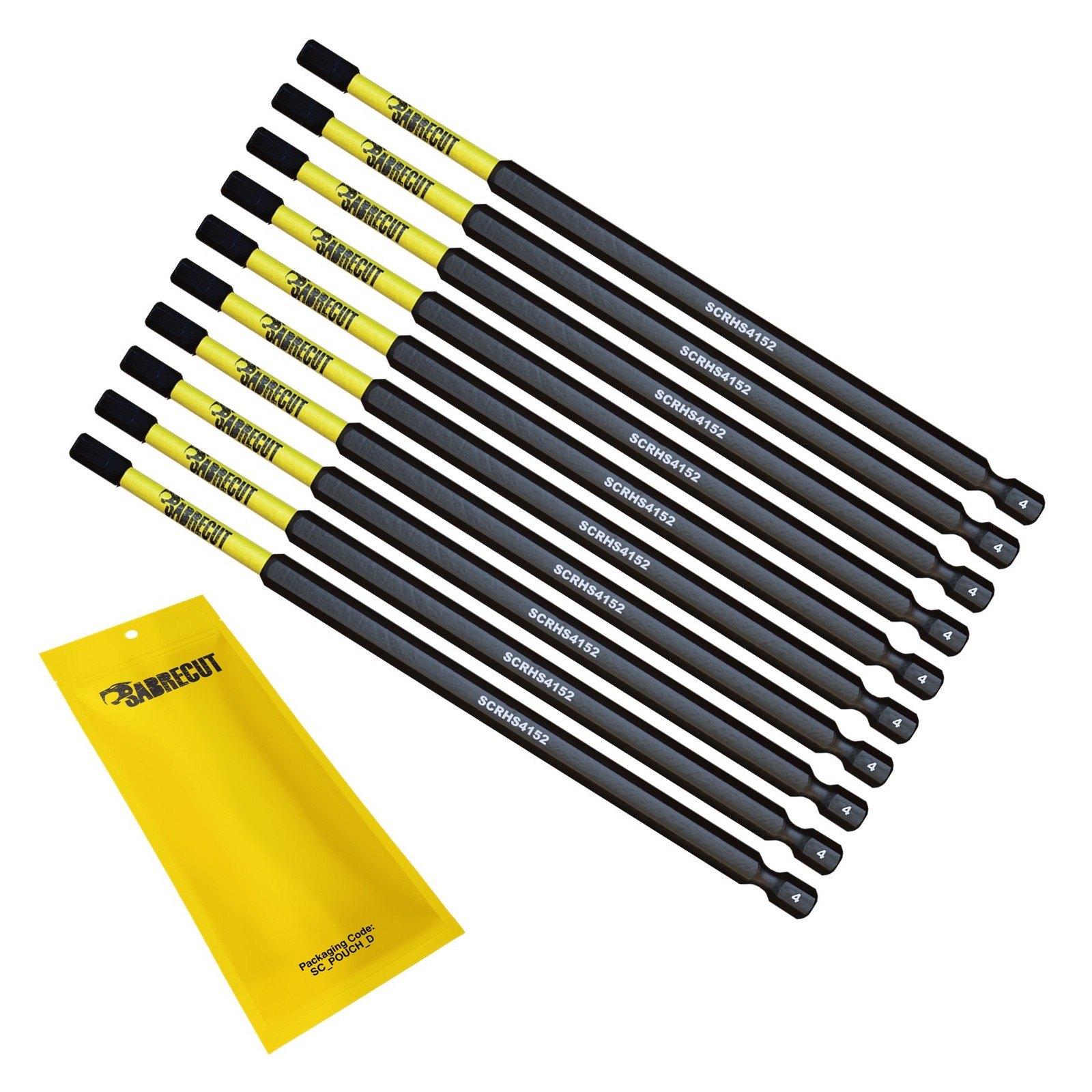 SabreCut Tamper Proof Impact Bits H4 152mm x 10 - Milwaukee DeWalt Professional