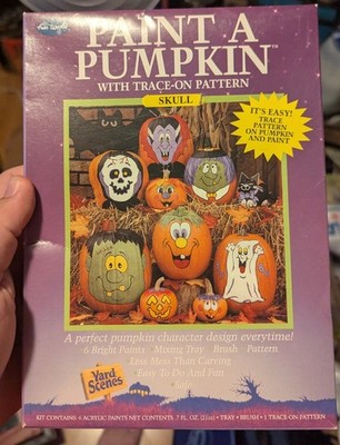 Vintage Paint A Pumpkin Kit With Trace On Patterns