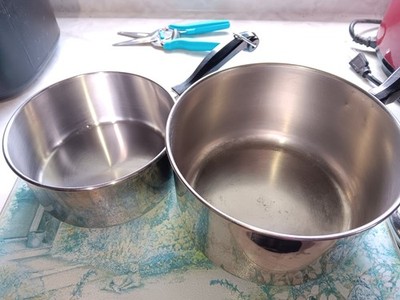 Vintage Farberware Pan Pot 1 1/2 & 3 Qt Quart Stainless Steel Aluminum Clad 