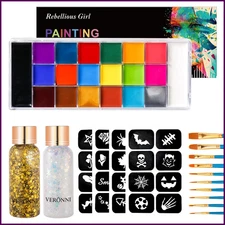 Face Body Paint Palette Oil Makeup Set 20 Colors SFX Halloween Party Painting