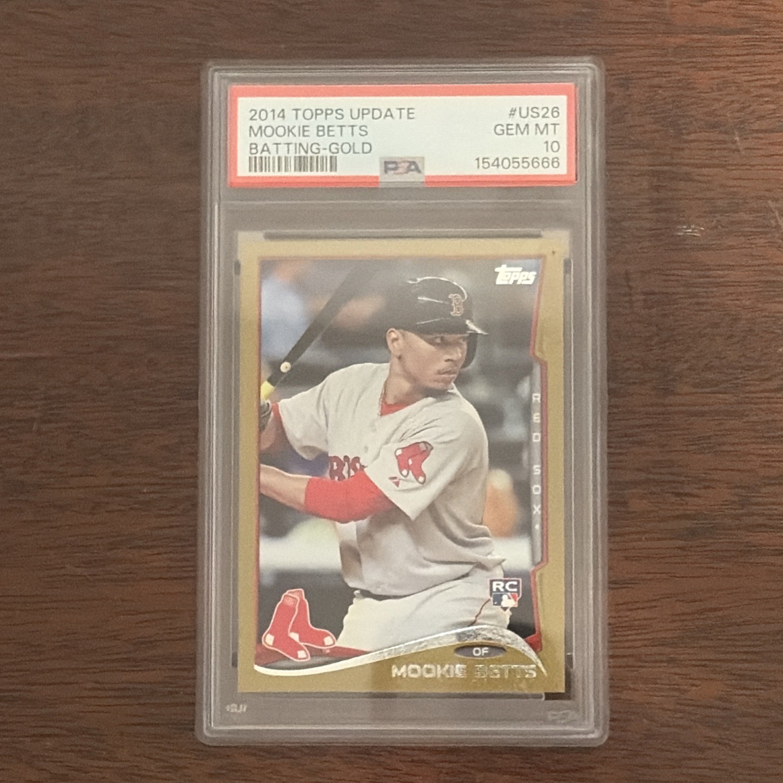 2014 Topps Update Gold #US26 Mookie Betts RC Rookie PSA 10 Serial #'d /2014