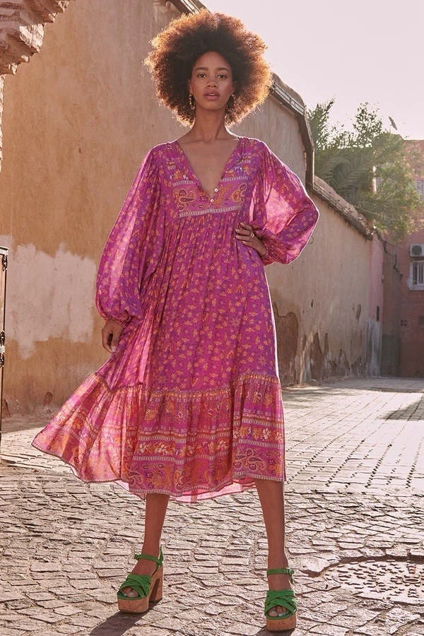 open lace back dress Love Spell Gown (Fuchsia) – Southern Alternative main image 1