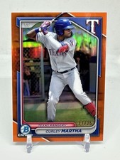 2024 Bowman Draft Curley Martha Chrome Orange Refractor #/25 Rangers