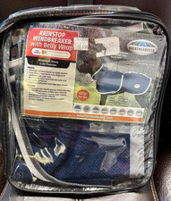 Weatherbeeta Wind Breaker Deluxe Dog Coat, Lite, Navy/Grey/Whit, Size 16"