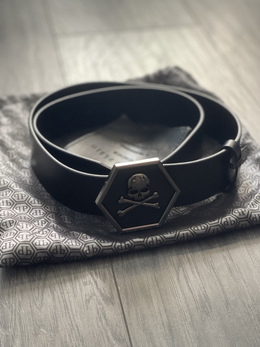 Philipp Plein Black Skull Hexagon Belt (100cm) | eBay