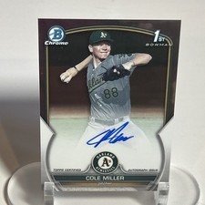 COLE MILLER 2023 Bowman Draft Chrome #CDA-CMI Base AUTO - Las Vegas Athletics
