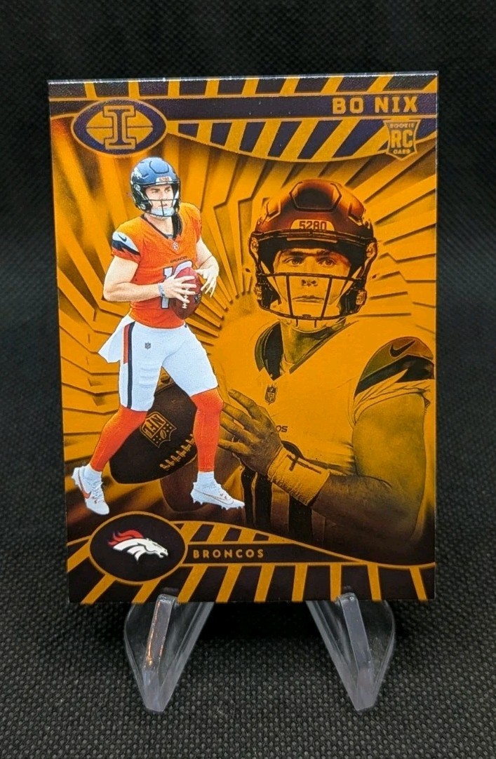 2024 Panini Illusions #22 Bo Nix Rookie RC Orange Trophy Collection Color Match