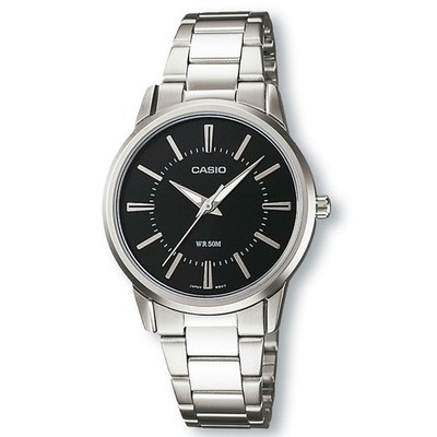 CASIO Enticer LTP1303D-1A Analog Stainless Steel Casual Dress Watch, Black Dial
