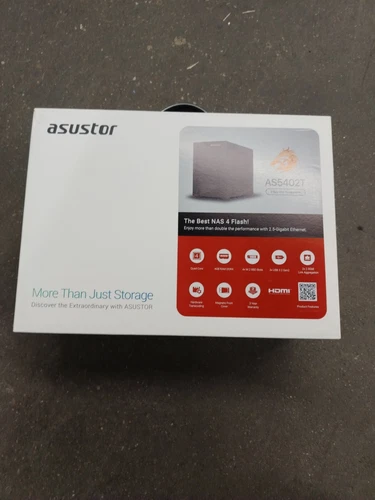 Asustor AS5402T 2 Bay NAS Storage, Quad-Core 2.0GHz CPU, 4xM.2 NVMe SSD Slots,