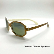 Vintage Bonjour Cool-Ray Polaroid 160 Octagonal Sunglasses-White/Woodgrain