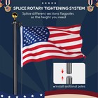 AplusChoice 30' Sectional Aluminum Flagpole Kit Solar Light US Flag Eagle Topper — photo 4