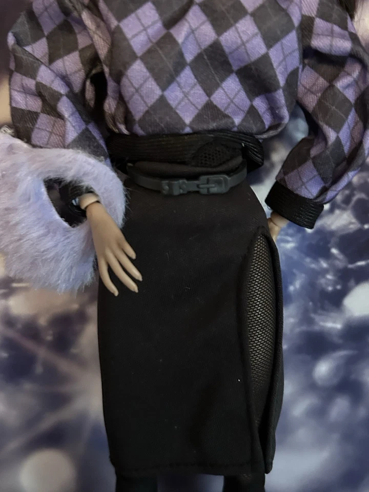 Nuevo Top a Cuadros Negro Y Púrpura, Falda Negra, Accesorios, Regalo Gratis 🎁 Foto 4 de 4