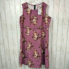 P!phany NWT Women's Pink Floral Polka Dot Sleeveless Fit & Flare Dress Size 2X