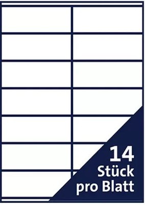 2100 Soennecken Etiketten 70 x 42,3 mm kompatibel zu Avery Zweckform 3652, weiss