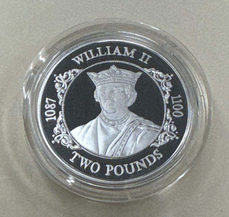 1988 Guernsey Proof Silver £2 King William II Coin COA and Box