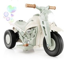 Kids Motorcycle, 6V Battery Powered Ride on Motorcycle with Bubble Maker, Music,