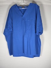 Cherokee Workwear Scrub Top Royal Blue Size 2XL Unisex V-Neck Nursing Uniform