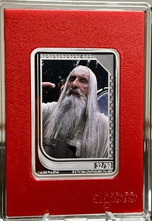 2024 Agoro Lord Of The Rings Trading Coins SARUMAN THE WHITE #32 Ruby 1oz Coin