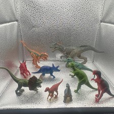Lot of 10 Assorted Plastic Dinosaur Figures Pretend Play Toys