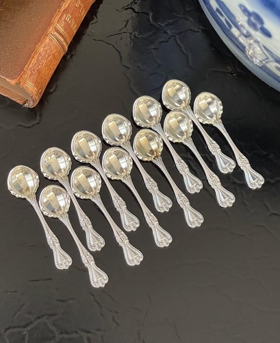 Stunning Rare Set 12 Towle Old Colonial Sterling Silver Salt Spoon American 2.4” - Picture 6 of 12
