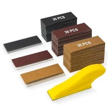 90PCS Premium Micro Detail Sander Kit, Updated 3-in-1 Mini Hand Sanding Block, 
