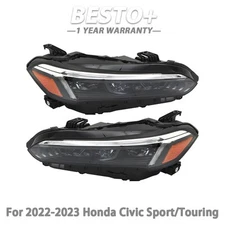 For Honda Civic Sport Touring 2022-2023 Set LED Type Headlights Assembly Lamps