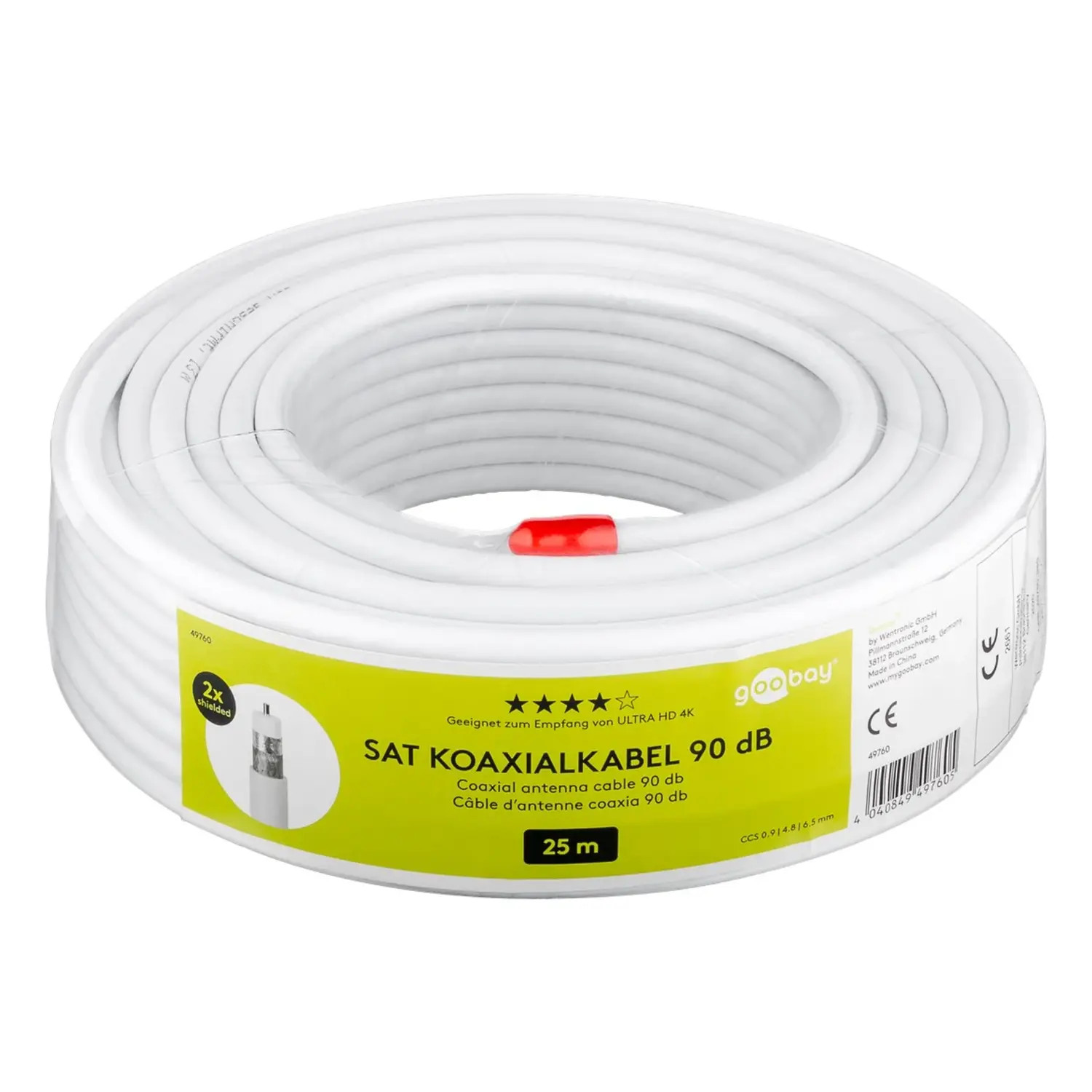 cavo antenna tv digitale terrestre o satellitare 6.5mm 25 mt