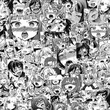 Ahegao OFace Anime - 18"x46" Hydrographic Film Hydro Dipping