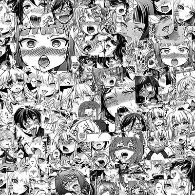 Ahegao OFace Anime -16'' x 48'' Hydrographic Film Hydro Dipping