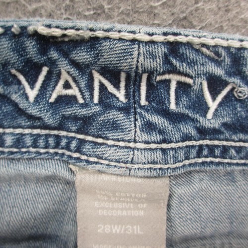 Vanity Jeans Womens 28x31 Blue Bootcut Low Rise Stretch Embroidered Pockets - Picture 9 of 11