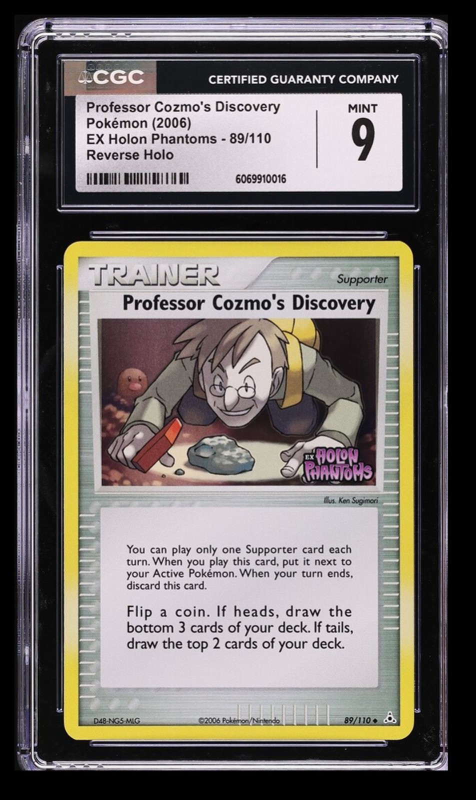 2006 EX Holon Phantoms Professor Cozmo’s Discovery CGC 9 English #89/110 Reverse