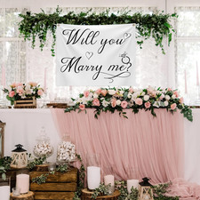 Will You Marry Me Tapestry Marry Me Sign Proposal Banner Wall Hanging Hand Lette