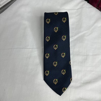 Ingles Buchan Men s Neck Tie Clan Crest Navy Made In Galashiels-Scotland 53  X 3