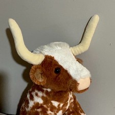 Build A Bear Texas Longhorn Spotted Cow Stuffed Plush Animal ADORABLE 