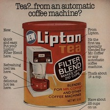 Lipton Tea Mix 1977 Print Ad Retro 1970s Mr. Coffee Machine MC-1AC Slim Jim VTG