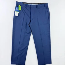 New HAGGAR Classic Fit Suit Separates Pant 44x30 Mens Navy Smart Wash Flex Waist