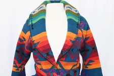vtg 70s PENDLETON COUNTRY SOPHISTICATES AZTEC WOOL BELTED JACKET WOMEN'S SMALL S