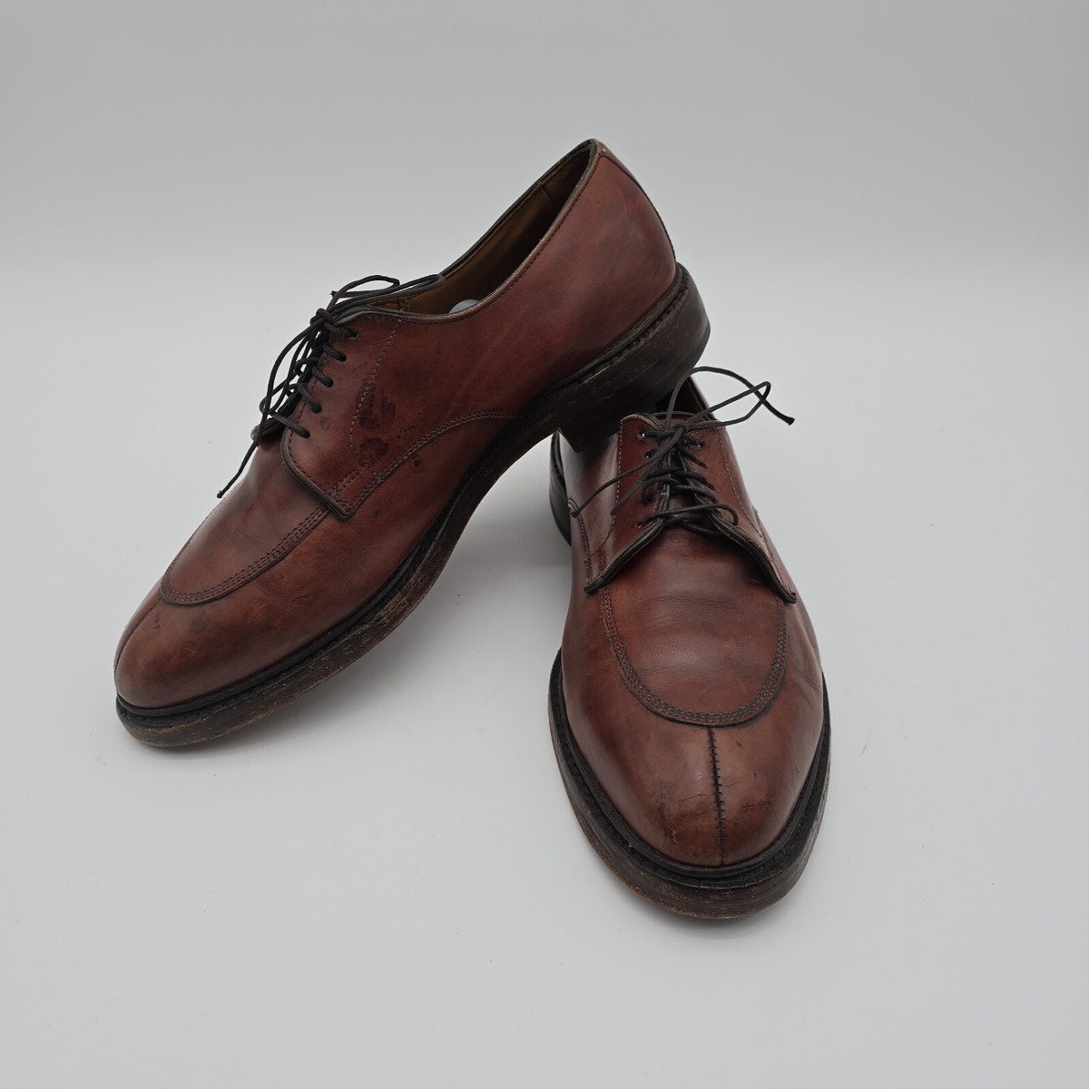 Allen Edmonds Shoes Mens 10 D Brown Walton Split Toe Dress  display picture 3