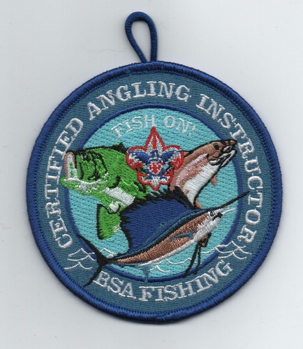 BSA Certified Angling Instructor Award Patch Dangle (Vers. 2), "Since 1910" Back - Picture 1 of 1