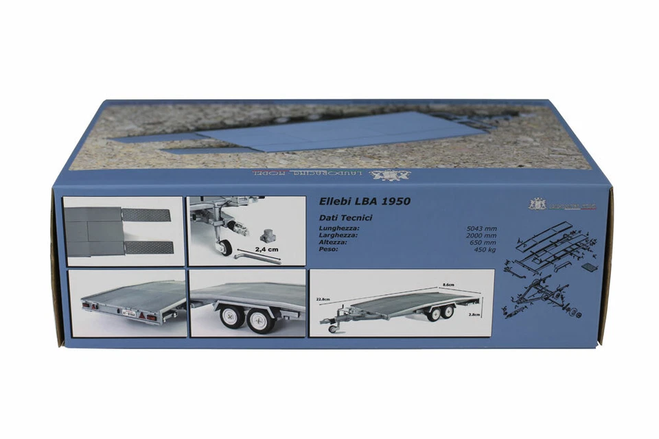 LAUDORACING-MODELS RIMORCHIO ELLEBI - TRASPORTO AUTO 1/24 LM111-24 - Immagine 3 di 4